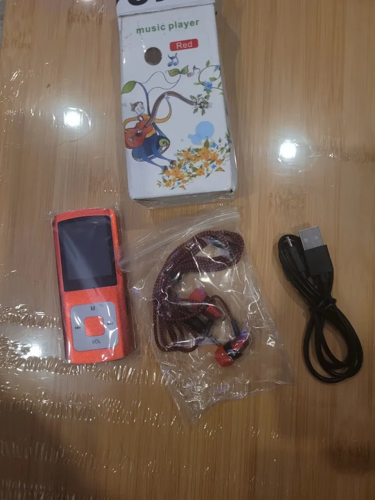 Red MP3 Music Player with Accessories