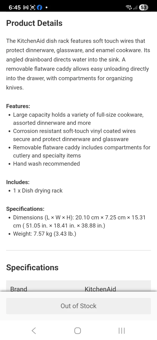 NEW KitchenAid Dish Rack - Light Blue - photo 5