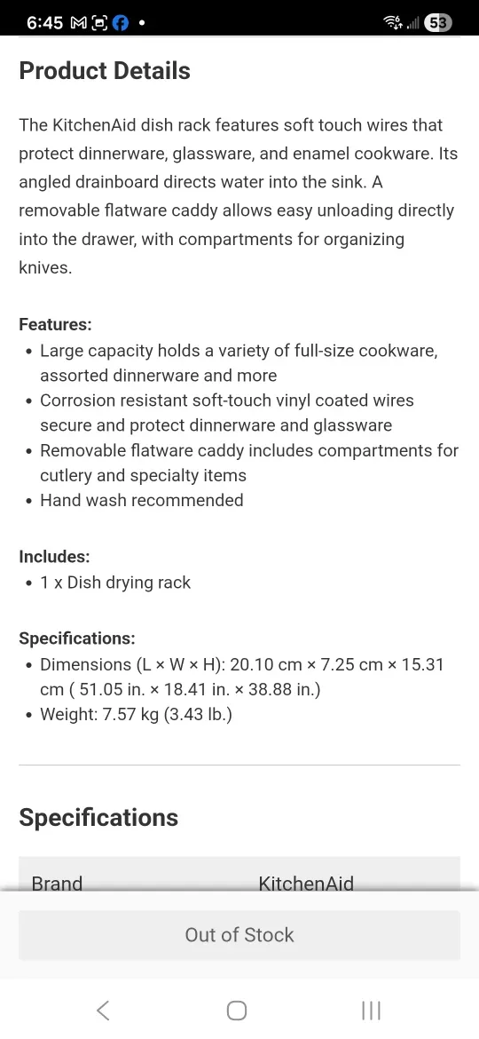 NEW KitchenAid Dish Rack - Light Blue image indicator(5)