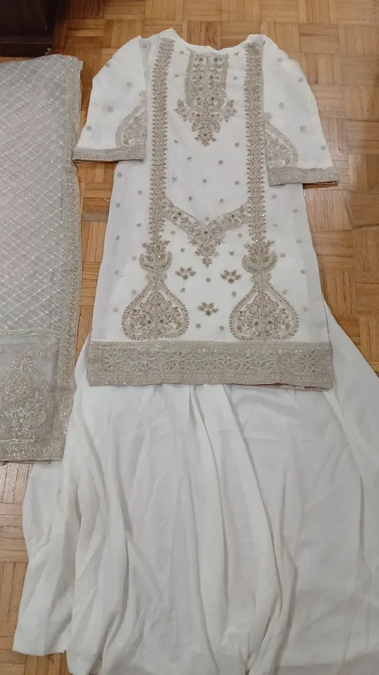 White Embroidered Shalwar Kameez