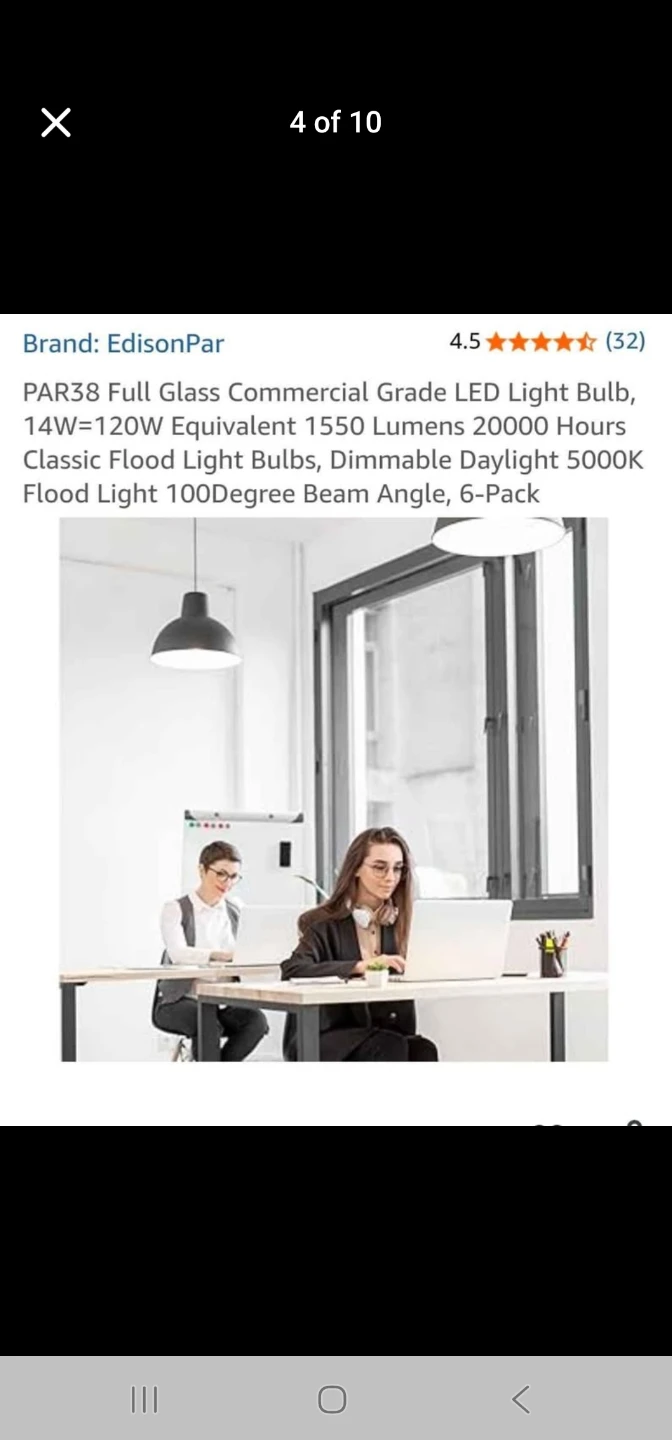 PAR38 Full Glass Commercial Grade LED Light Bulb, 14W=120W ... - photo 4