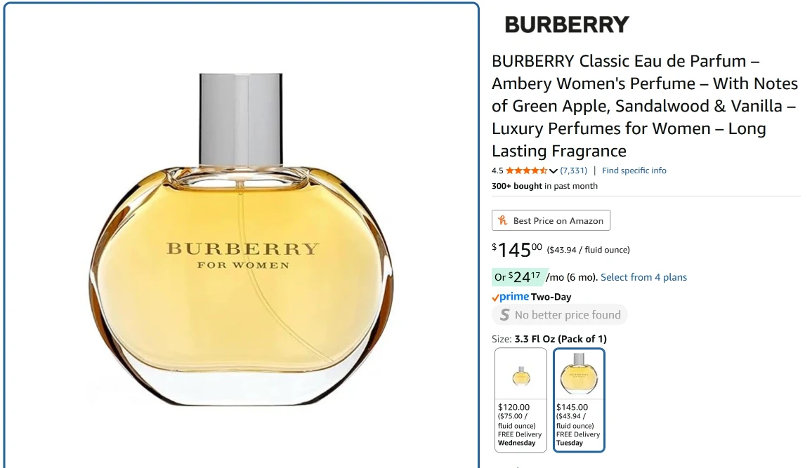 BURBERRY Classic Eau de Parfum – Ambery Women's Perfume