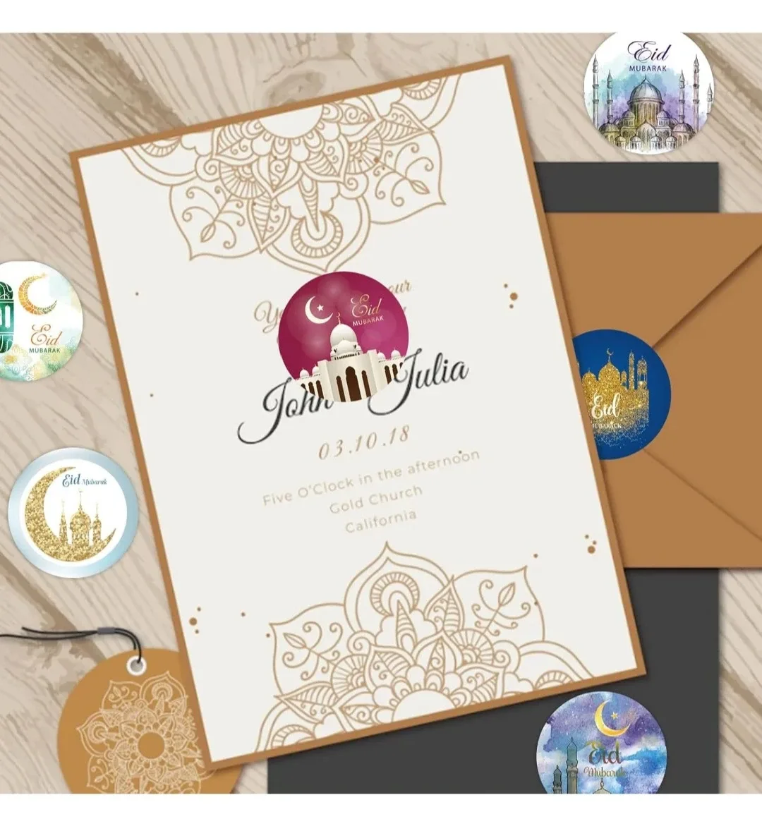 Eid Mubarak Stickers - Assorted Designs image indicator(6)