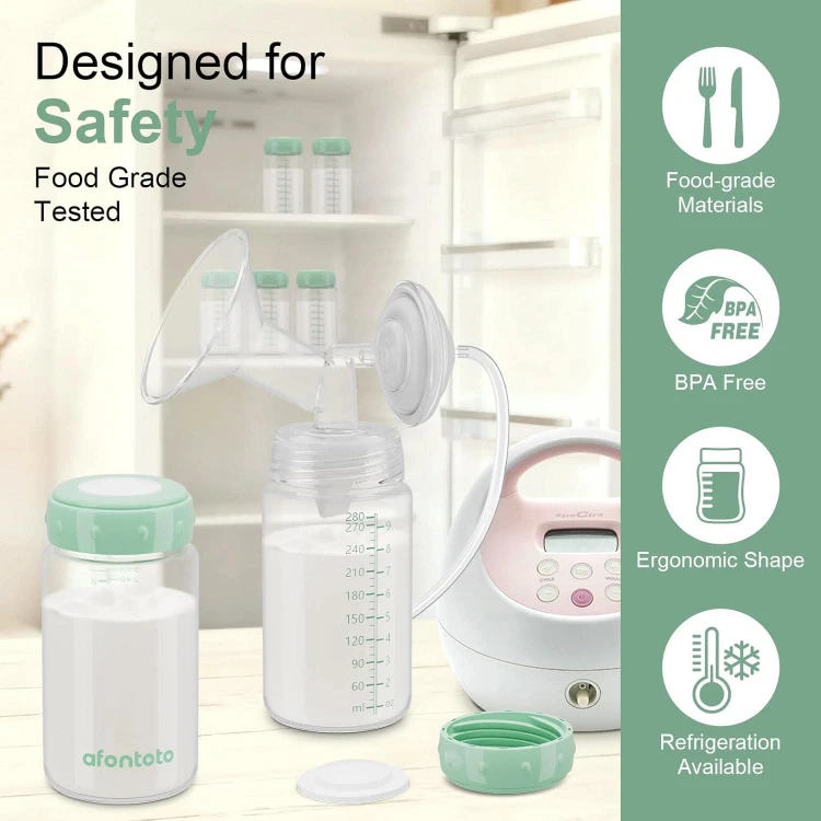 New~Breast-milk Storage Bottle, For Wide Neck Pumps,9.5oz(6 Pk) - photo 3