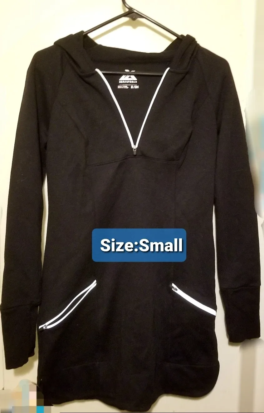 NWOT ZeroXposur Women's Black Hoodie Dress image indicator(2)