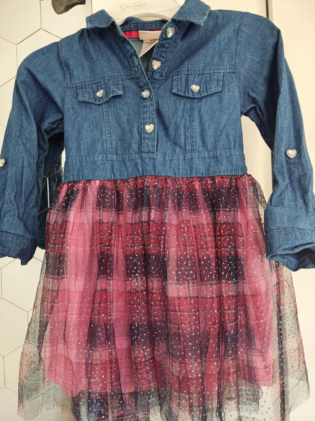 Jessica Simpson Girls Denim Top Dress - Size 4