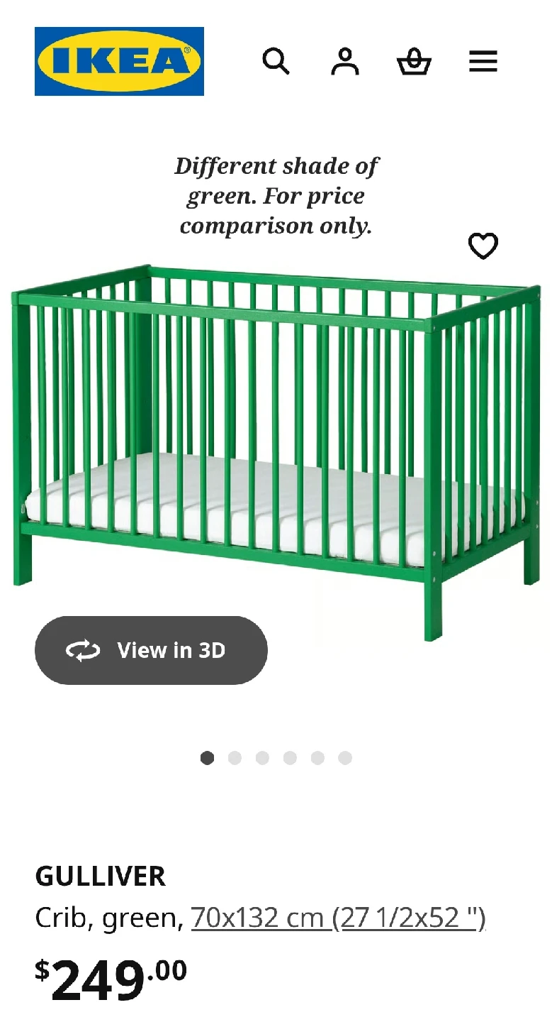 Crib - IKEA Green Crib - photo 4