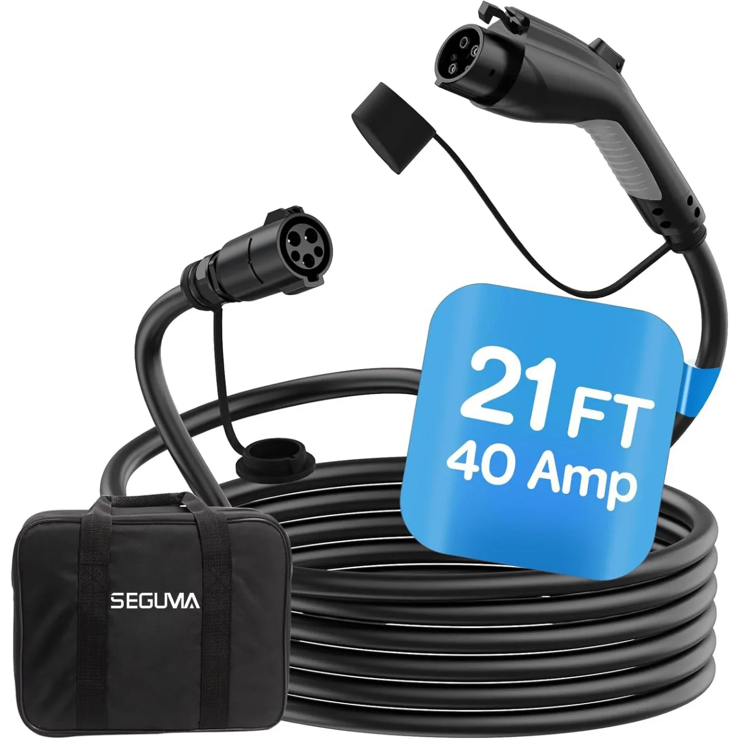 SEGUMA EV Charger Extension Cable, 21ft 40Amp J1772 thumbnail
