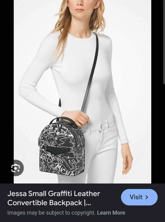 Michael Kors Jessa Small Graffiti Leather Backpack - photo 3