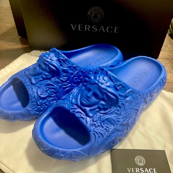 Versace Medusa Slides - Blue