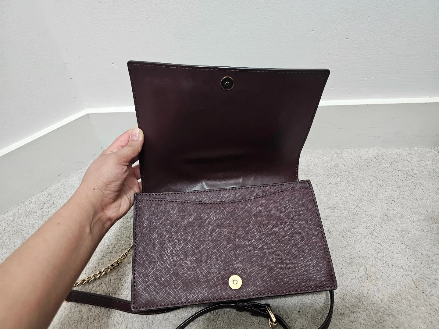 Authentic Michael Kors Brown Studded Crossbody Bag image indicator(3)