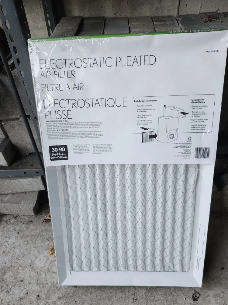 Electrostatic Pleated Air Filter - 3 Pack