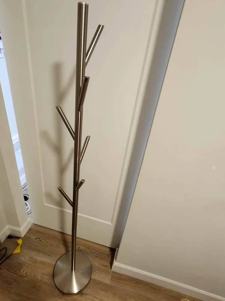 Standing Coat Rack - Silver Finish