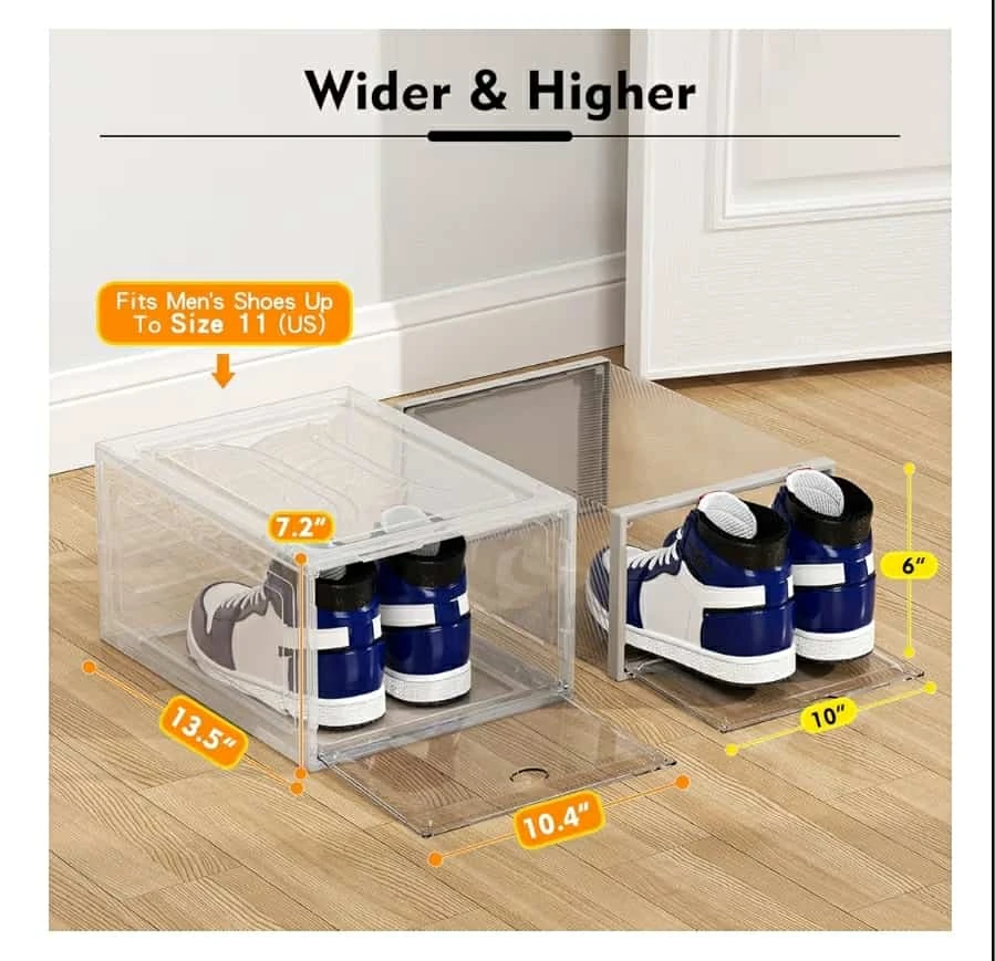 Clear Stackable Shoe Storage Box, Size 11 US - photo 2