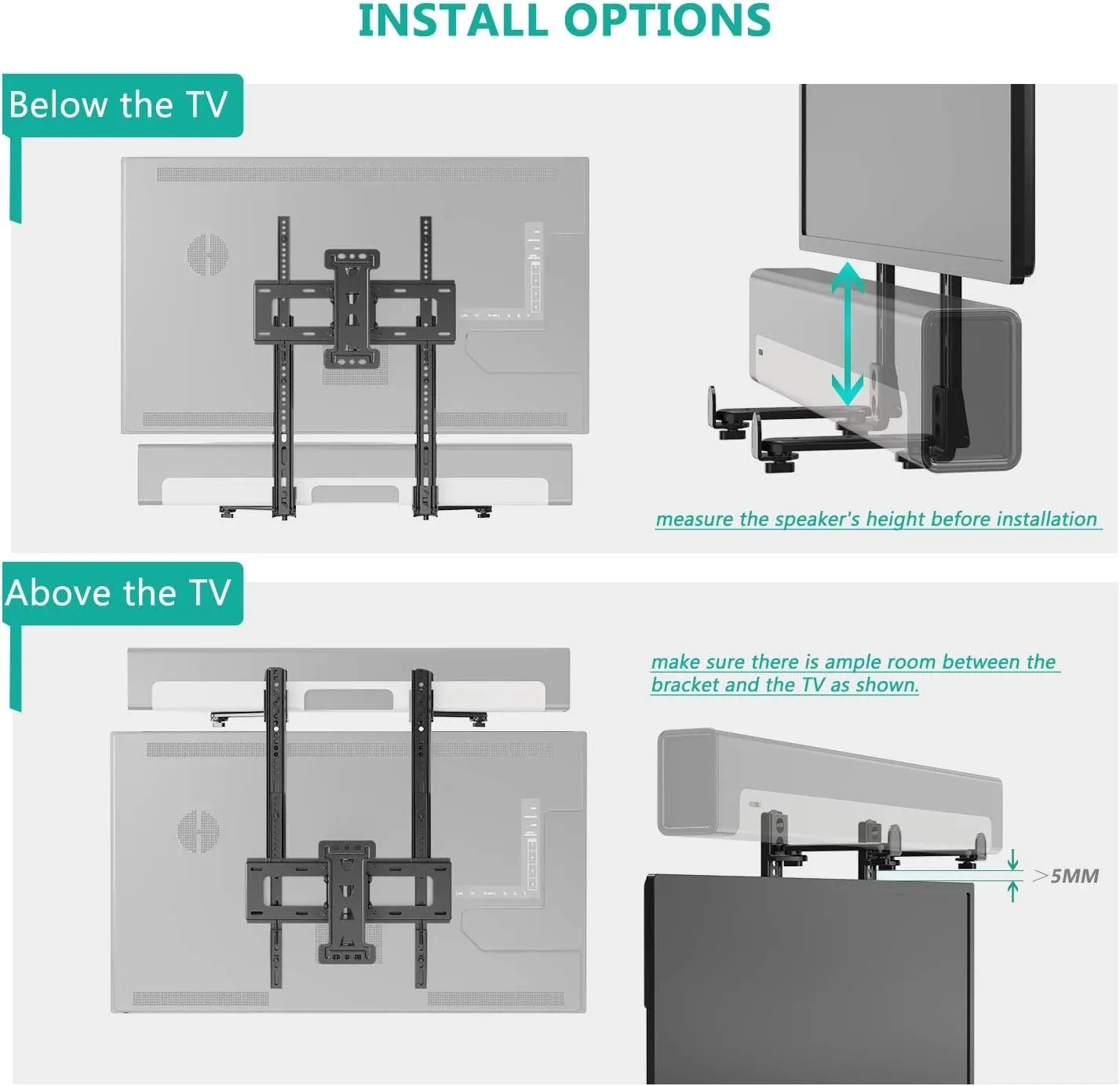 Universal Sound Bar Mount - Adjustable Holder for Samsung image indicator(6)