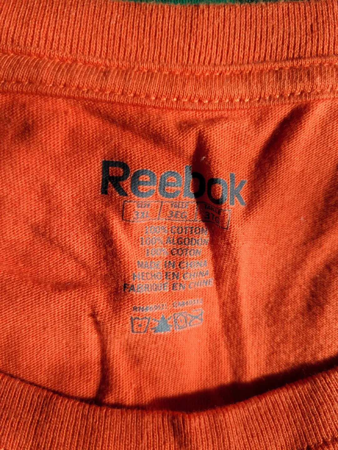 Reebok T-Shirt - Size 3XL - Orange and Green 🥕 image indicator(2)