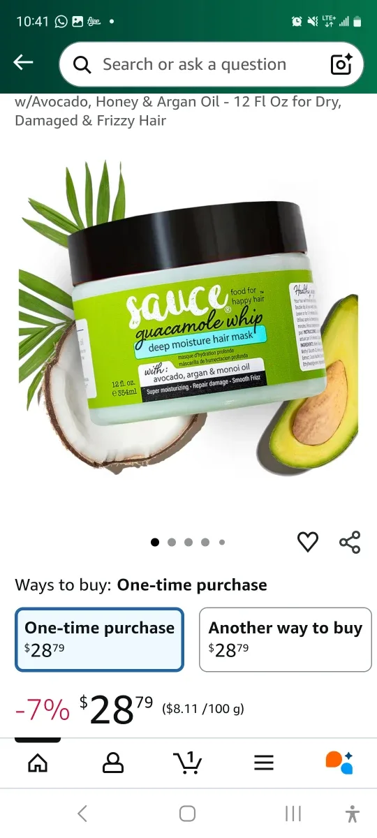 Sauce Guacamole Whip Deep Moisture Hair Mask