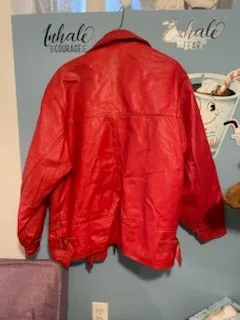 Tuff Made in USA Red Leather Jacket - Size L image indicator(2)