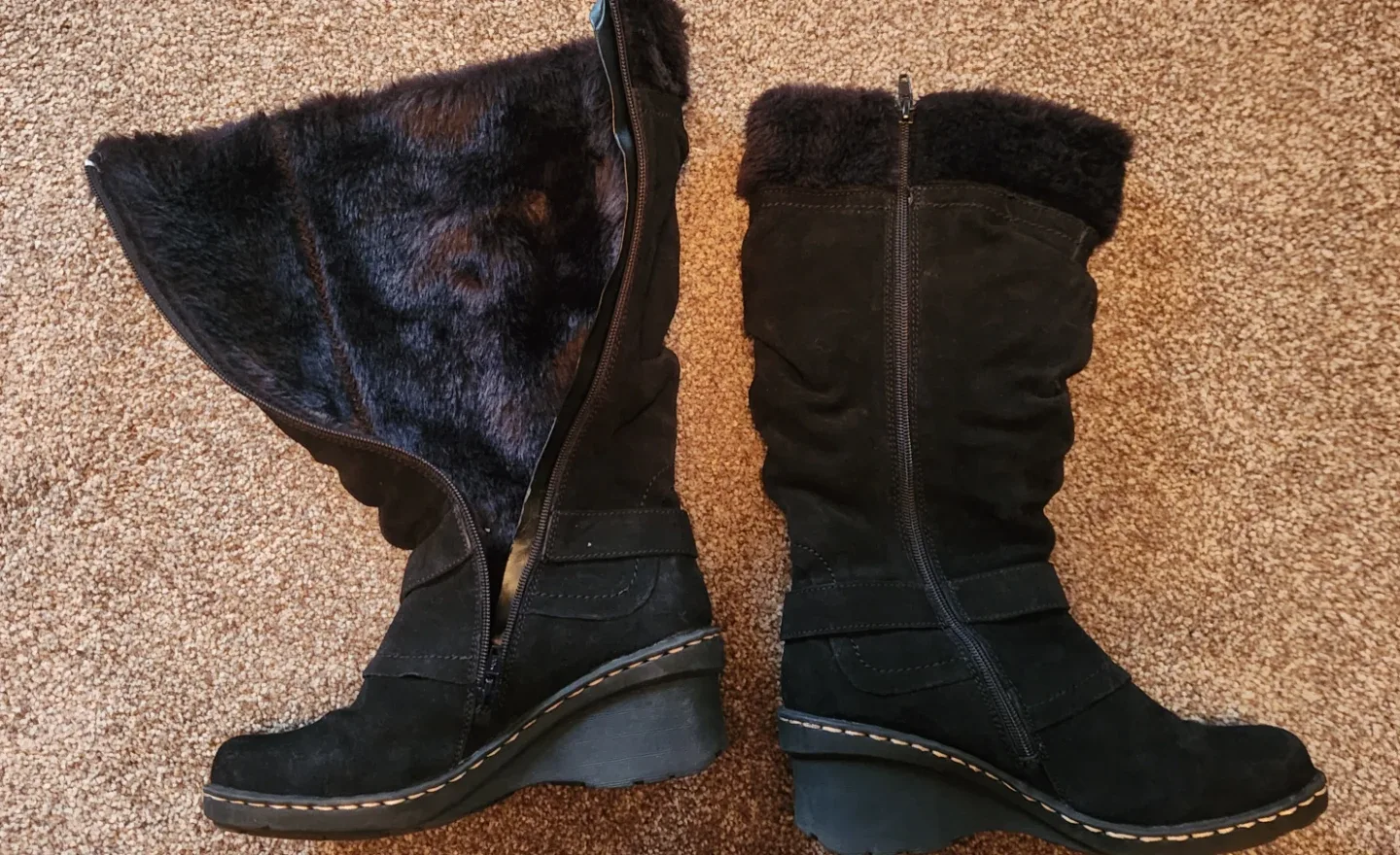 Roberto Vianni Carla Black  Leather Upper Boots - Size 7M image indicator(3)