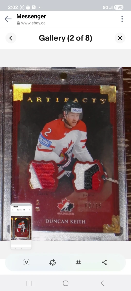 Duncan Keith Artifacts Hockey Card/Team Canada/blackhawks - photo 2