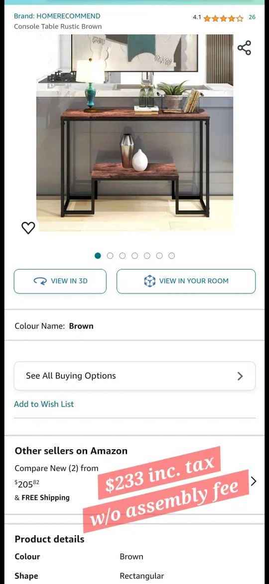 Rustic Brown Console Table *new image indicator(6)