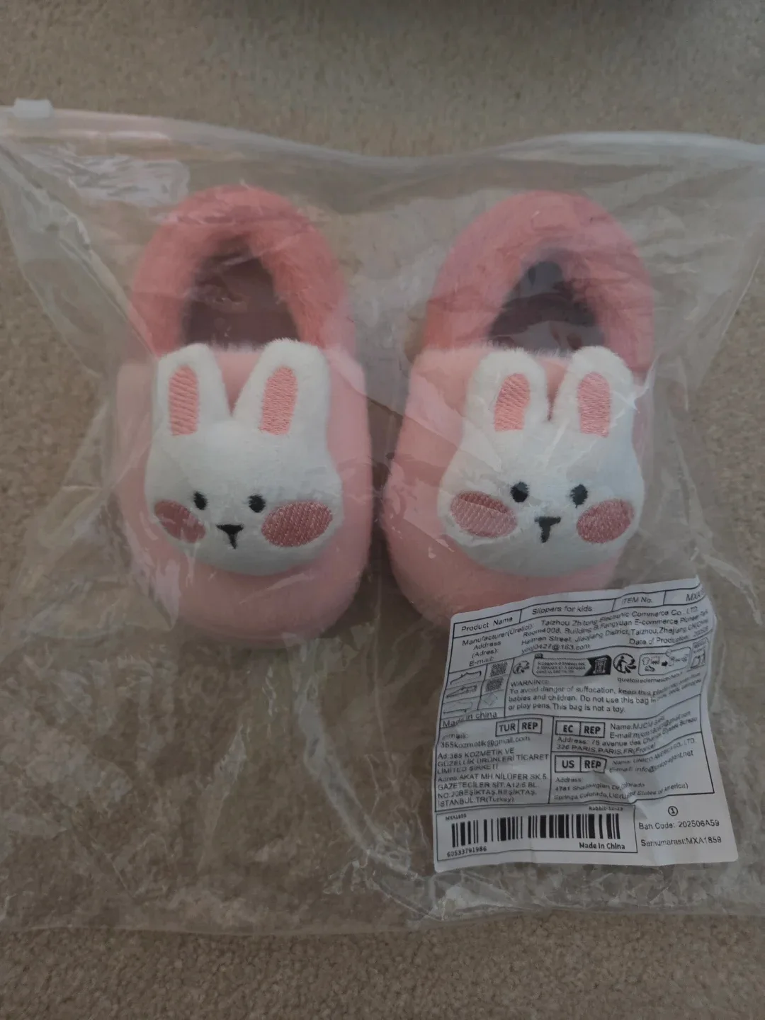 New Pink Bunny Slippers - Size 18-19 image indicator(4)