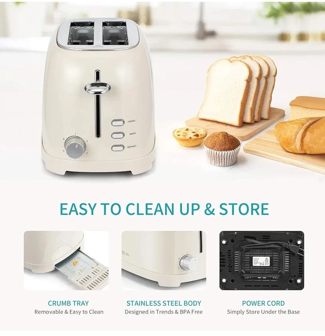 ULTREAN 2-Slice Toaster - Retro Beige image indicator(5)