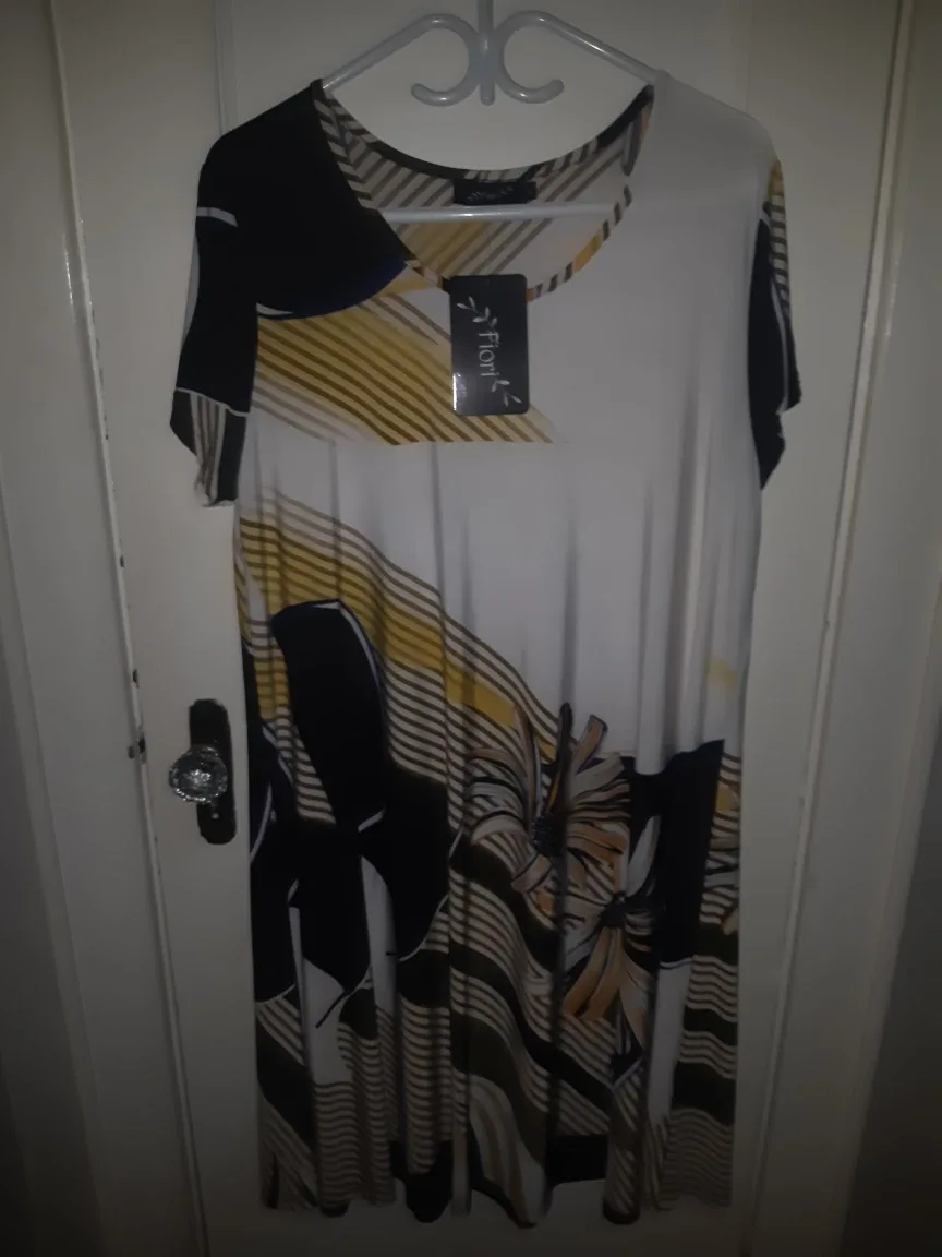 Fiori Dress - Size XL, Black/Yellow