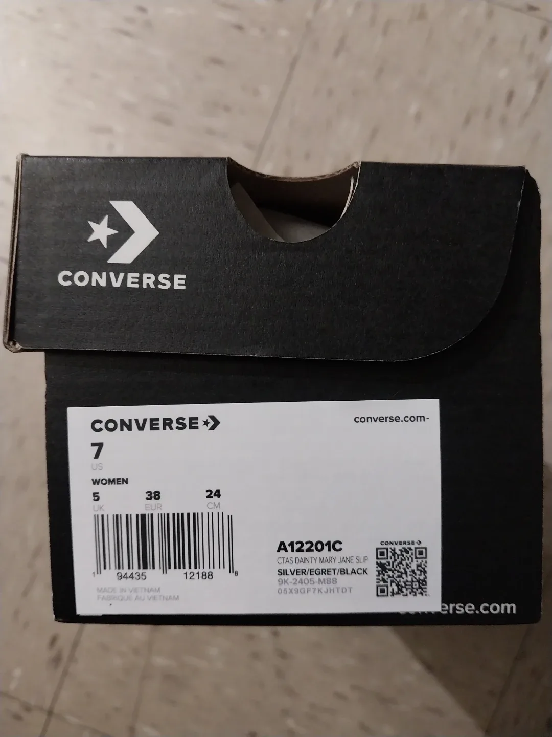 Converse CTAS Dainty Mary Jane Slip Silver US 7 NIB thumbnail