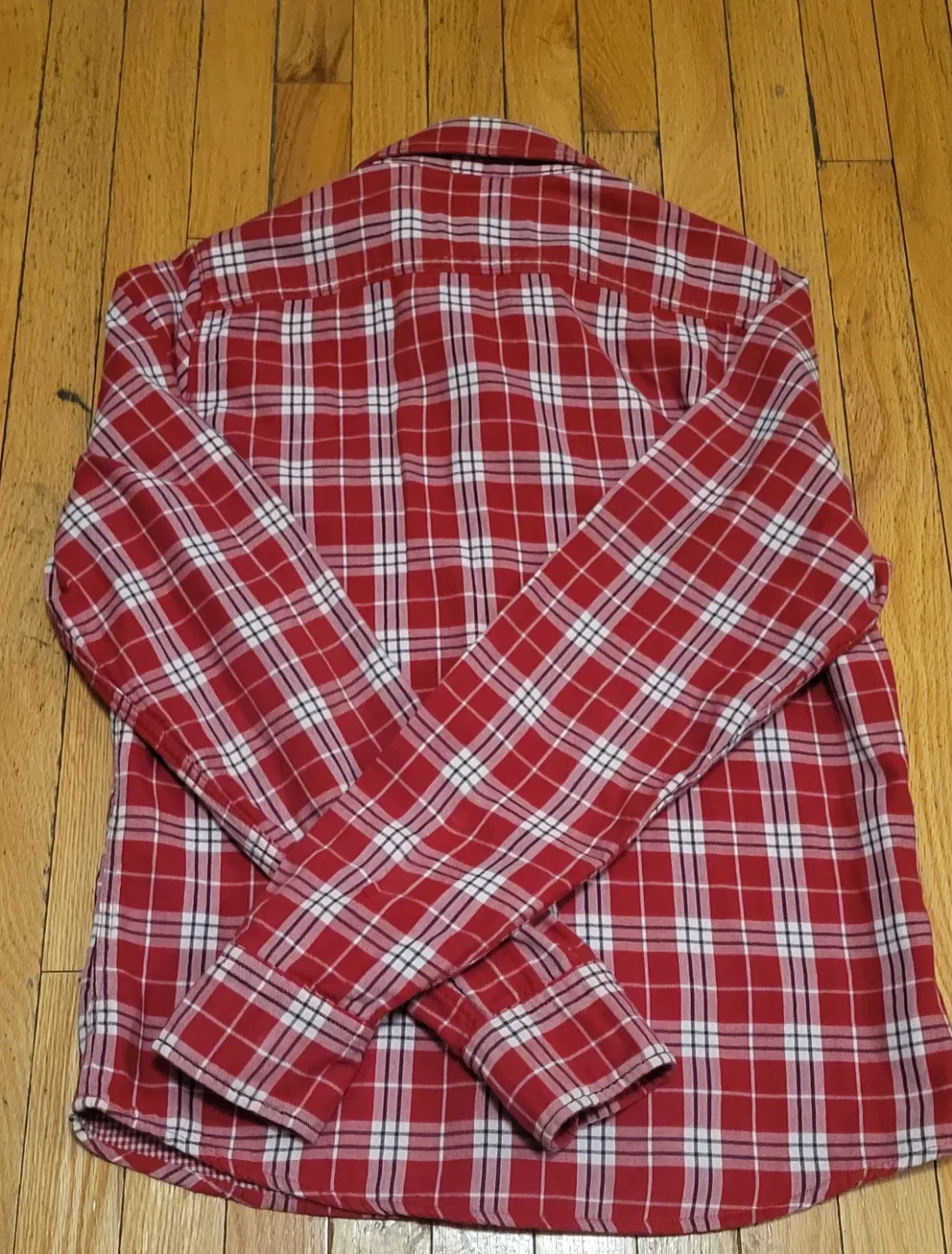 Abercrombie & Fitch Red Plaid Flannel Shirt - Size L image indicator(4)