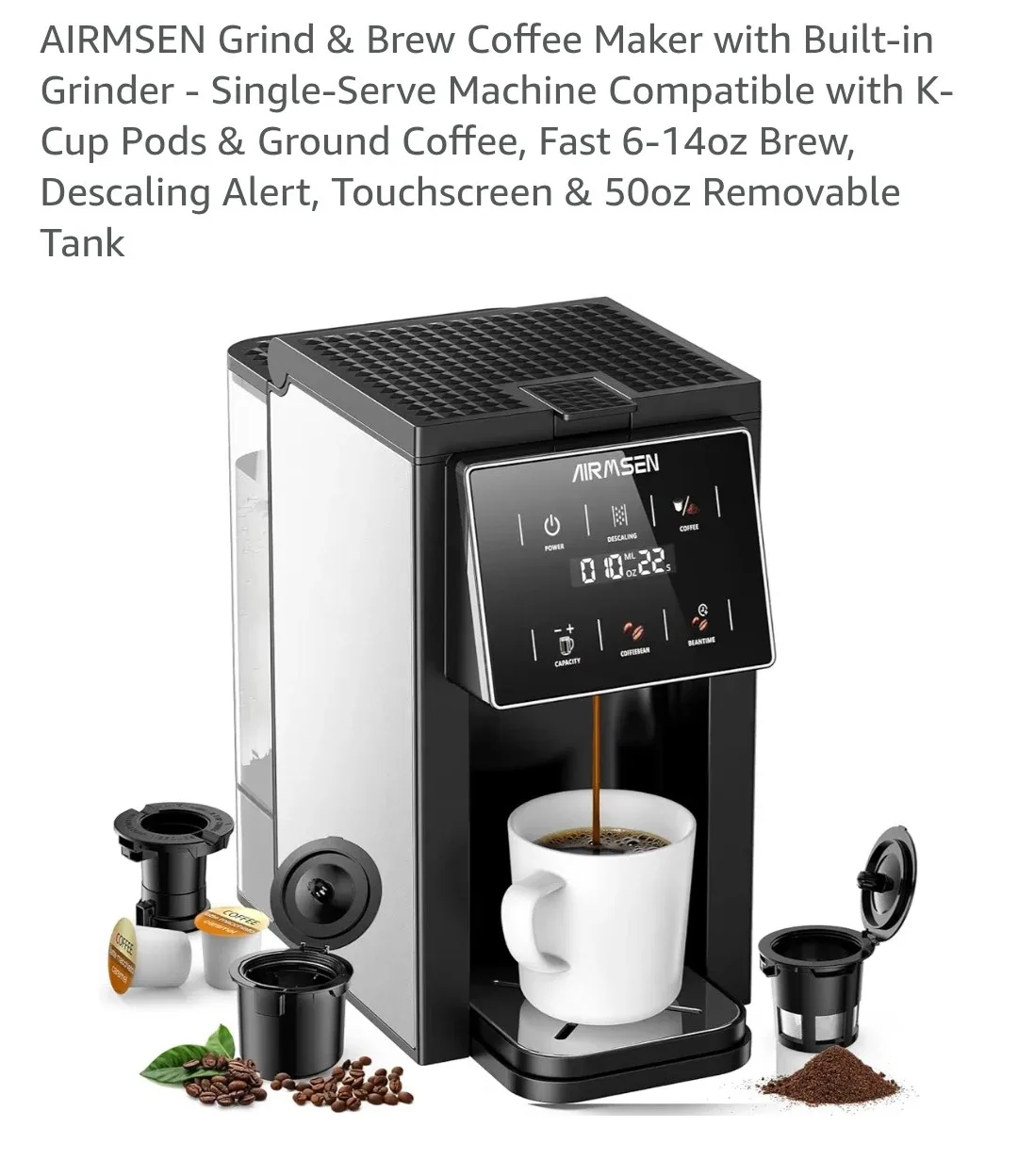 Airmsen Coffee Maker - Pod & Ground Compatible image indicator(9)