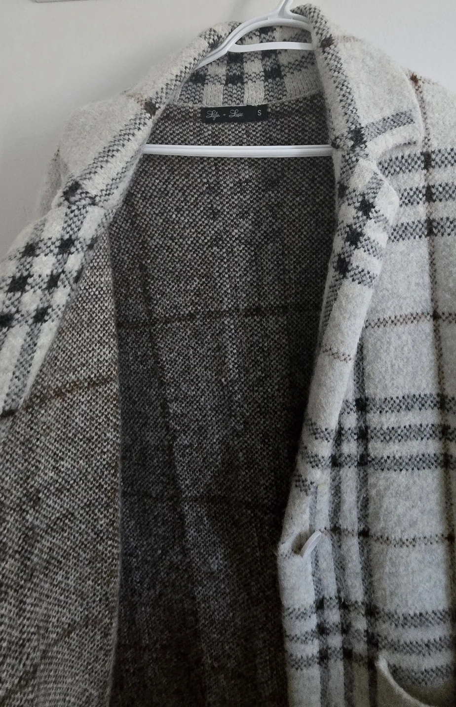Long Plaid Coat - Size Small - photo 4