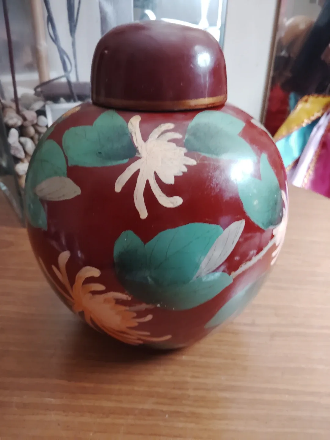 Red Wine Decorative Jar with Lid thumbnail