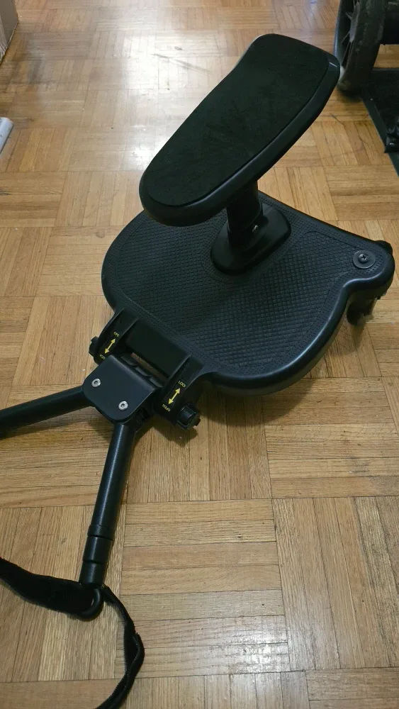 Stroller Ride-On Board with Seat - Black