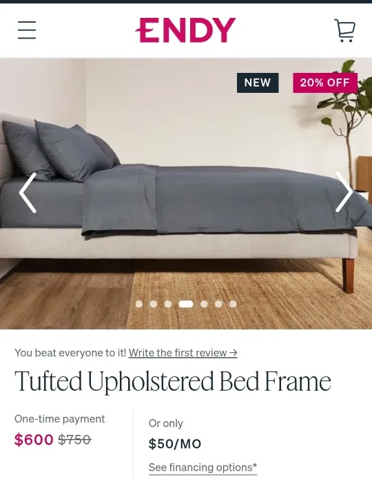 Endy Tufted Upholstered Bed Frame