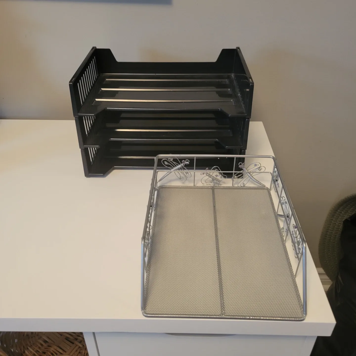 Desk Organizers - Black & Silver