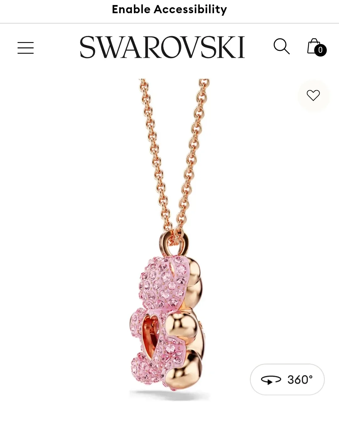 Swarovski Teddy Bear Pendant - Rose Gold image indicator(3)