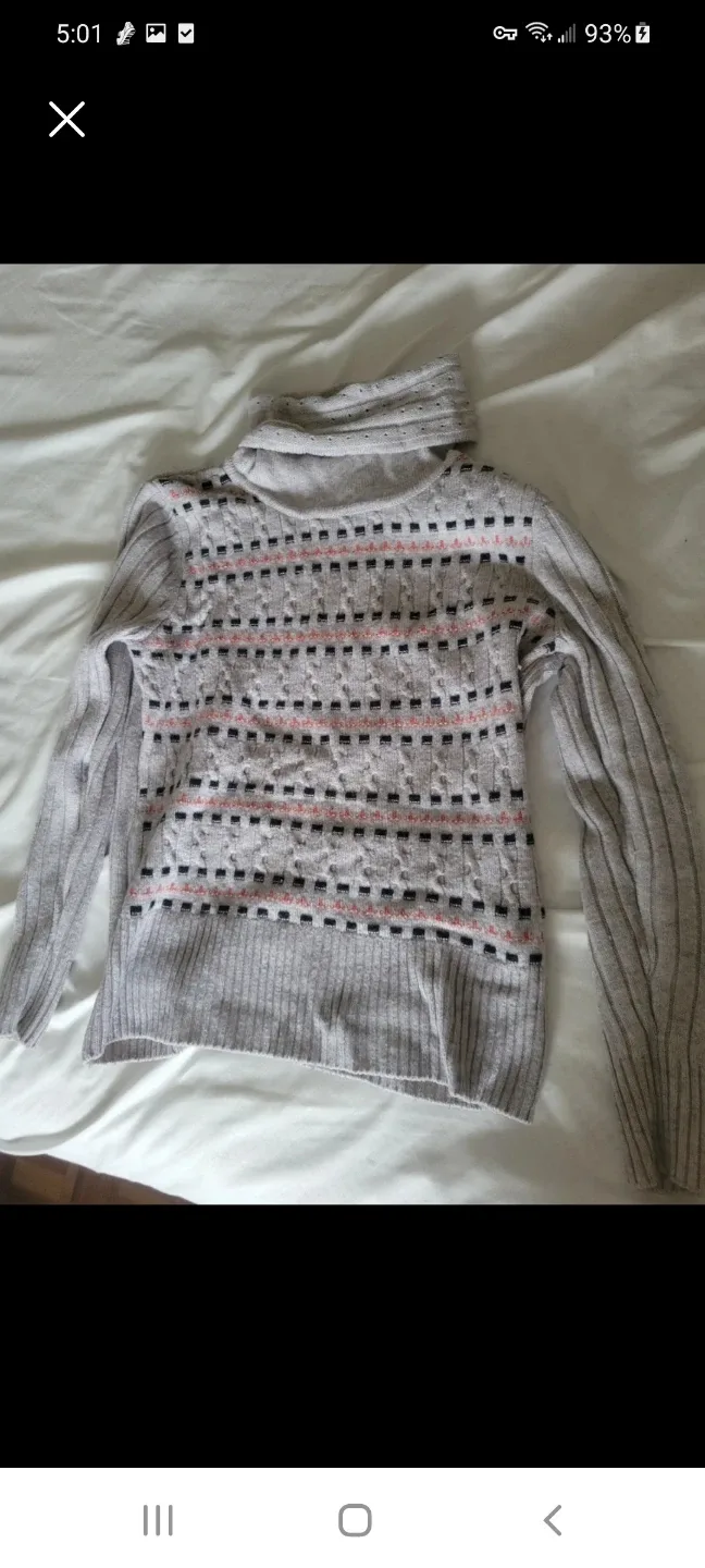 Grey Knit Turtleneck Sweater thumbnail