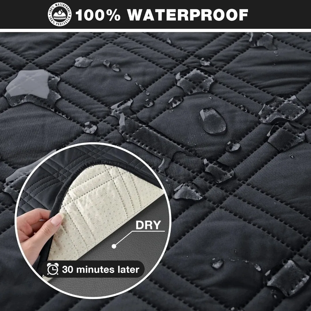 3 Seater Recliner Sofa Cover - Black image indicator(4)