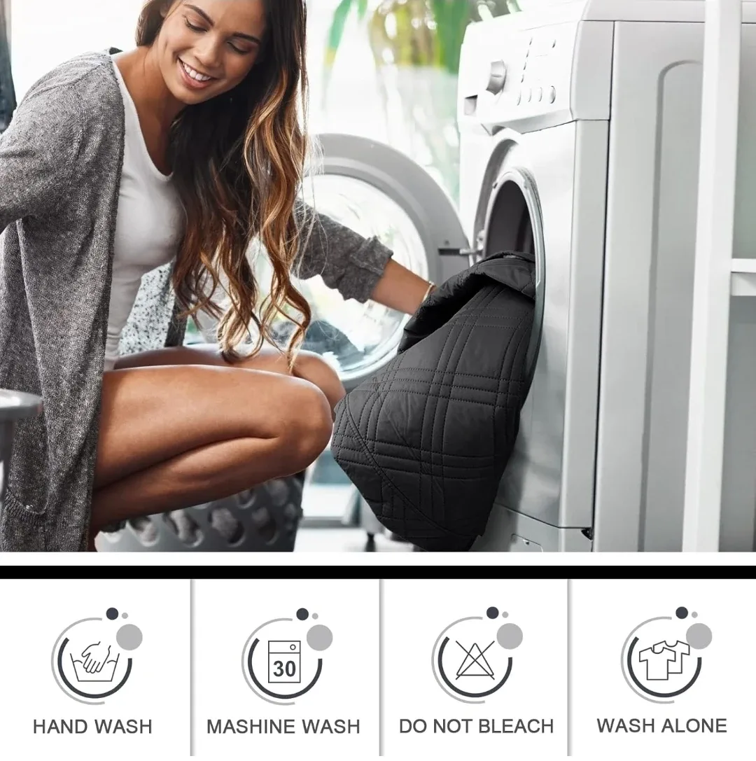 3 Seater Recliner Sofa Cover - Black image indicator(7)