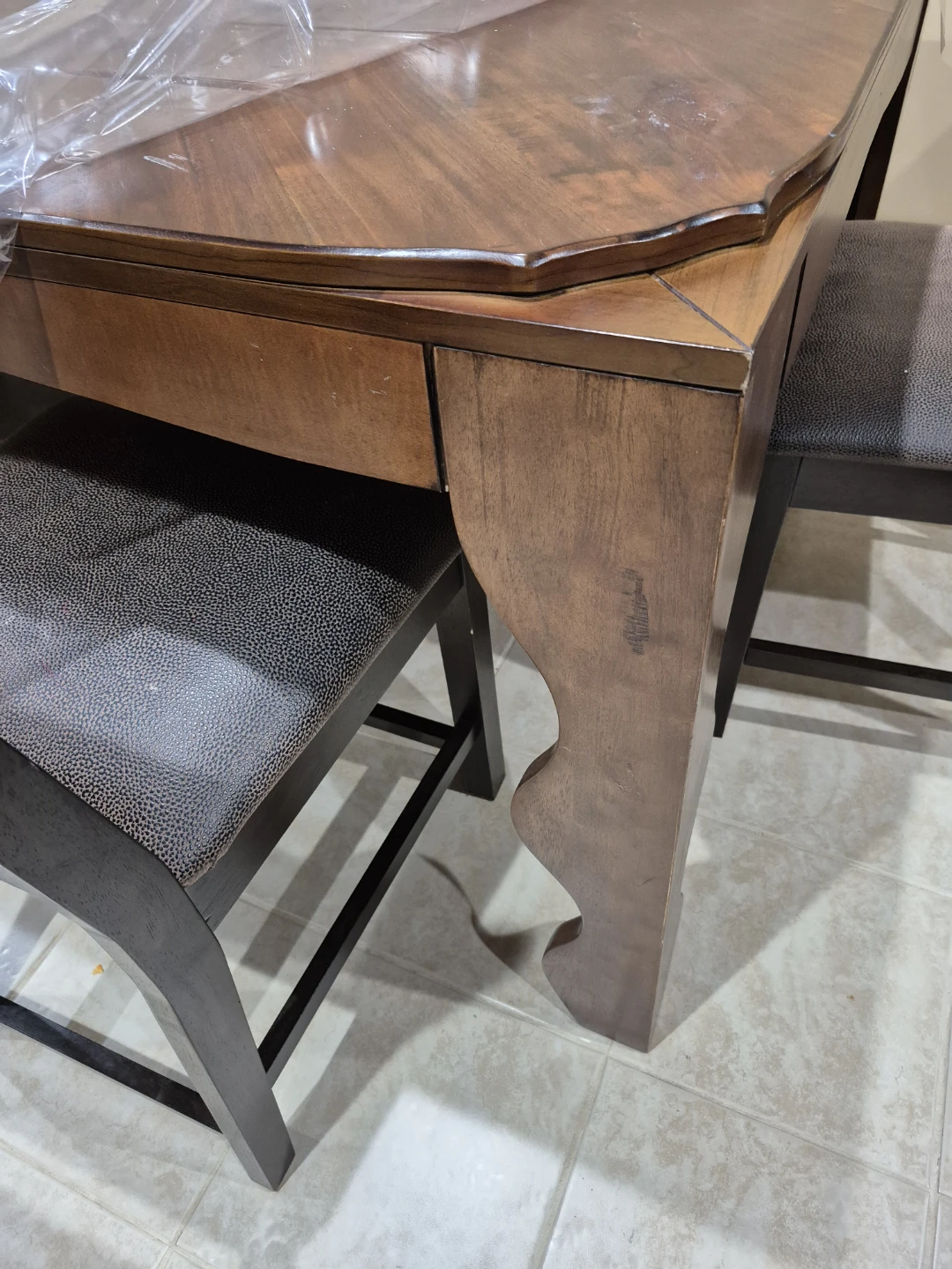 Dining Table with Chairs - Dark Wood - photo 2
