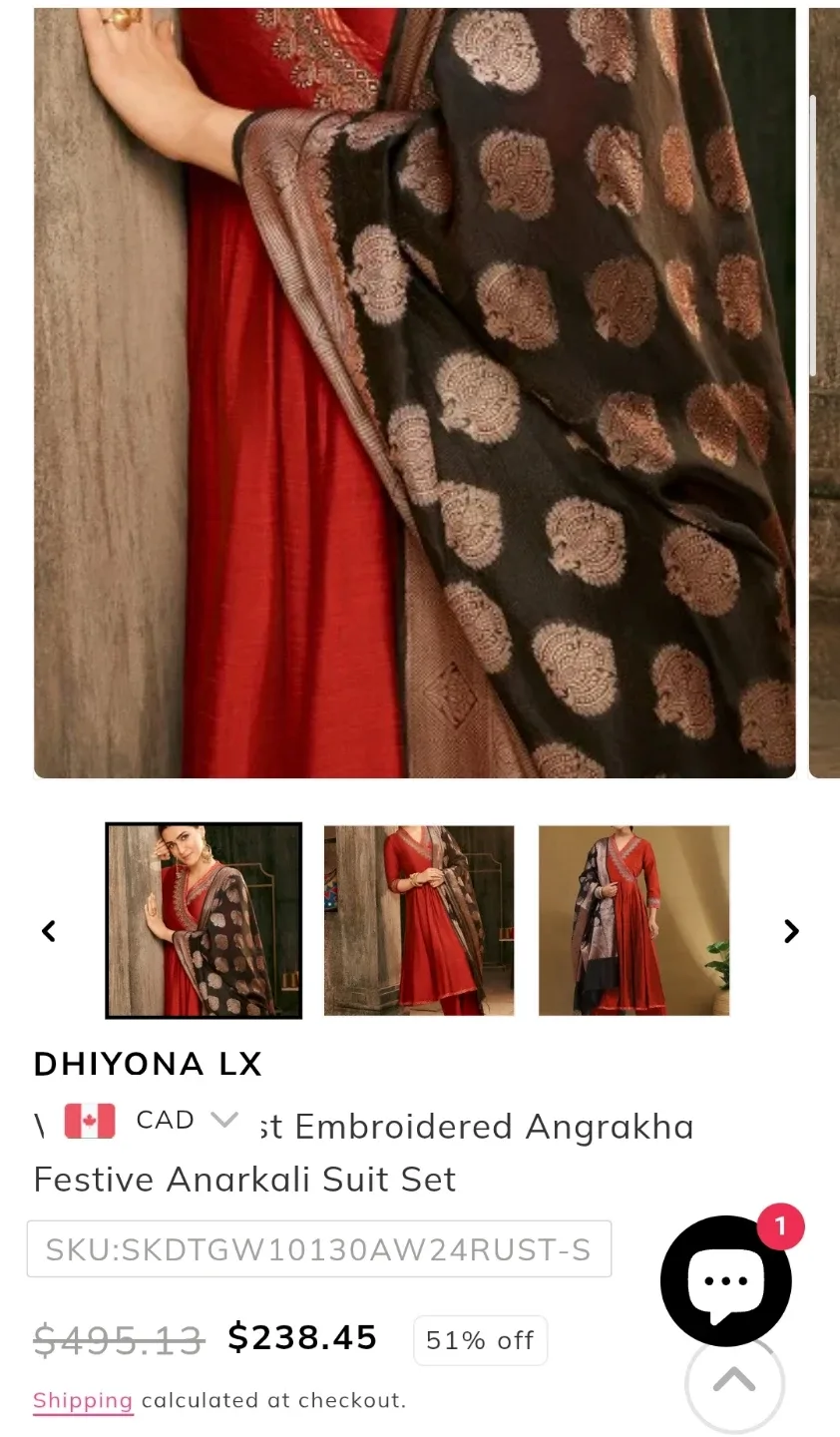 🥕 BRAND NEW BIBA brand anarkali Dress/salwar, party & Dupatta image indicator(10)