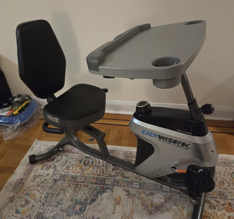 ExerWork Recumbent Exercise Bike with Desk - photo 2