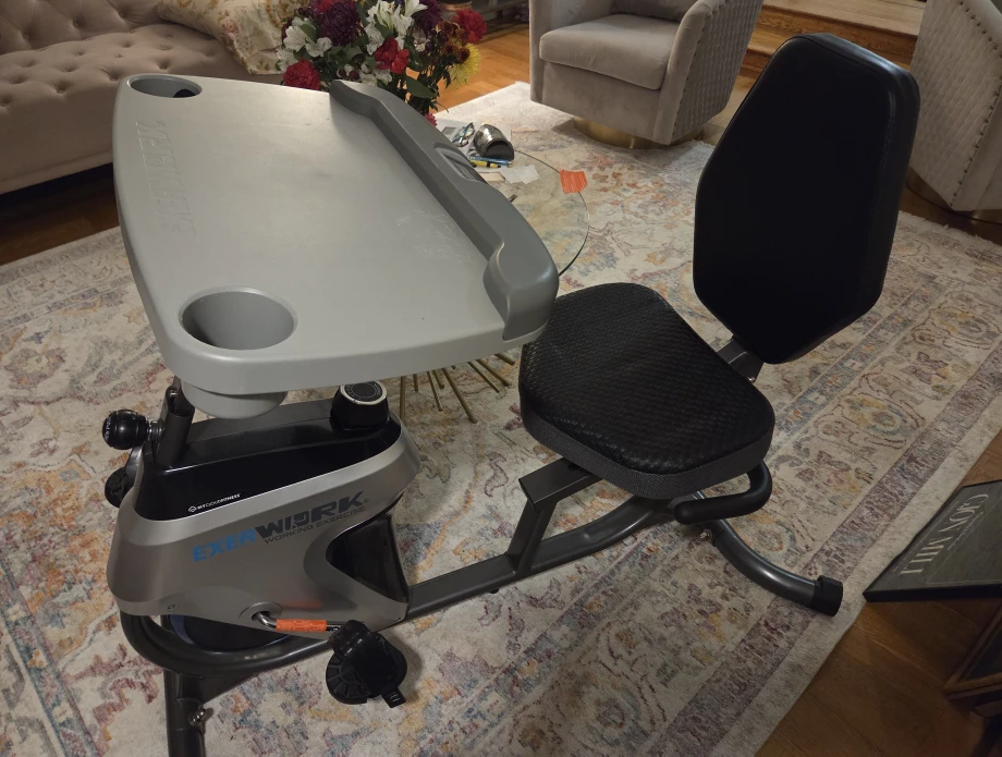 ExerWork Recumbent Exercise Bike with Desk - photo 4