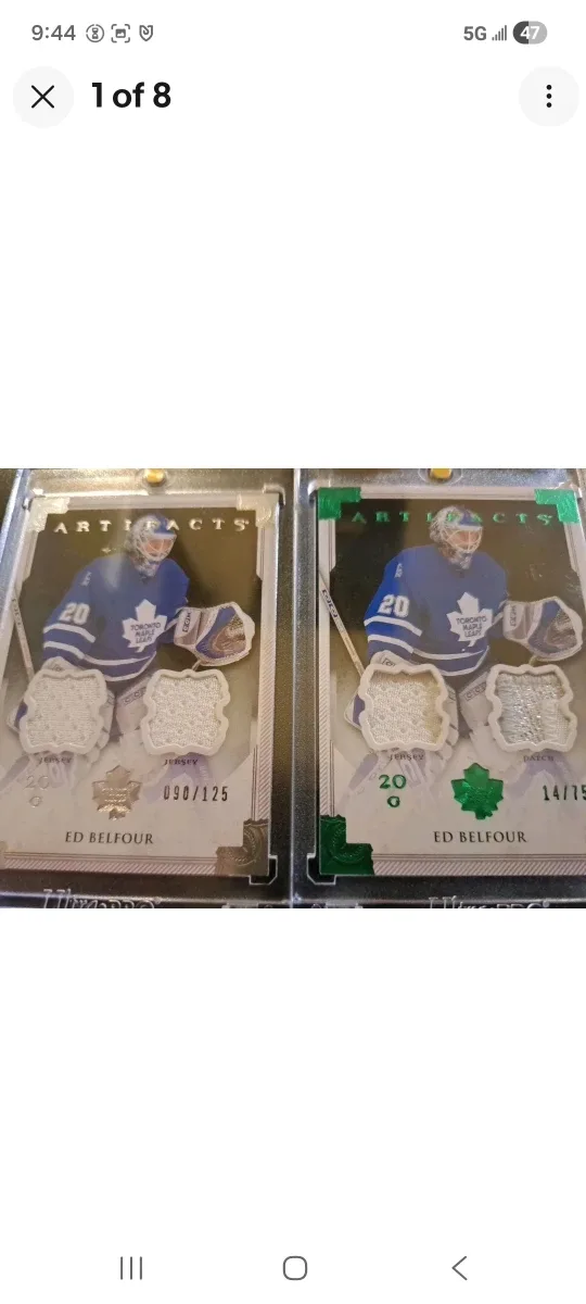 Ed Belfour Toronto Maple Leafs Artifacts Hockey Card Lot