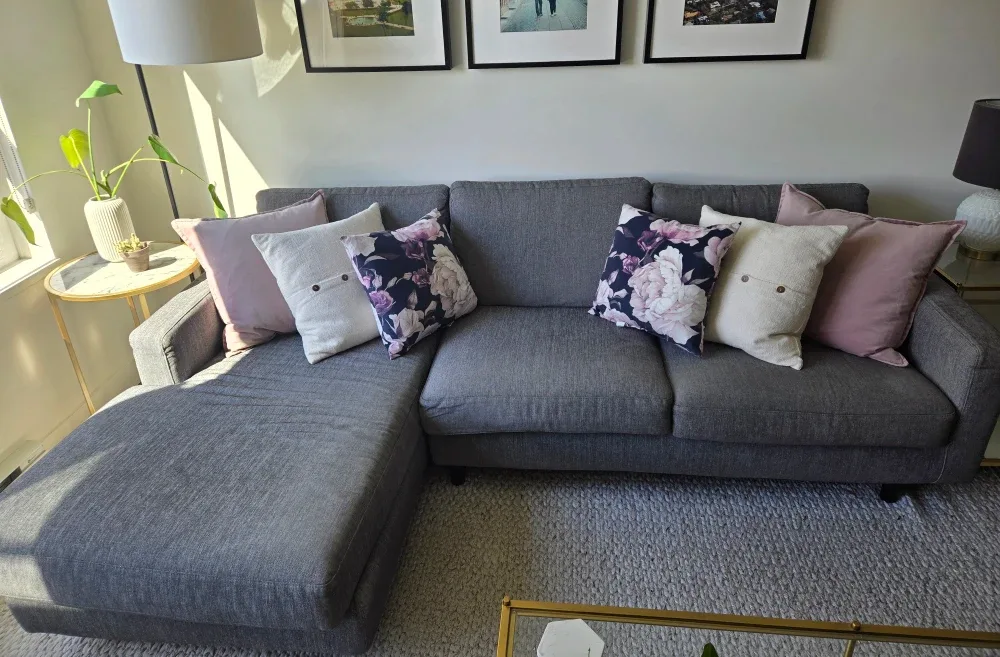 EQ 3 Grey Sectional Sofa