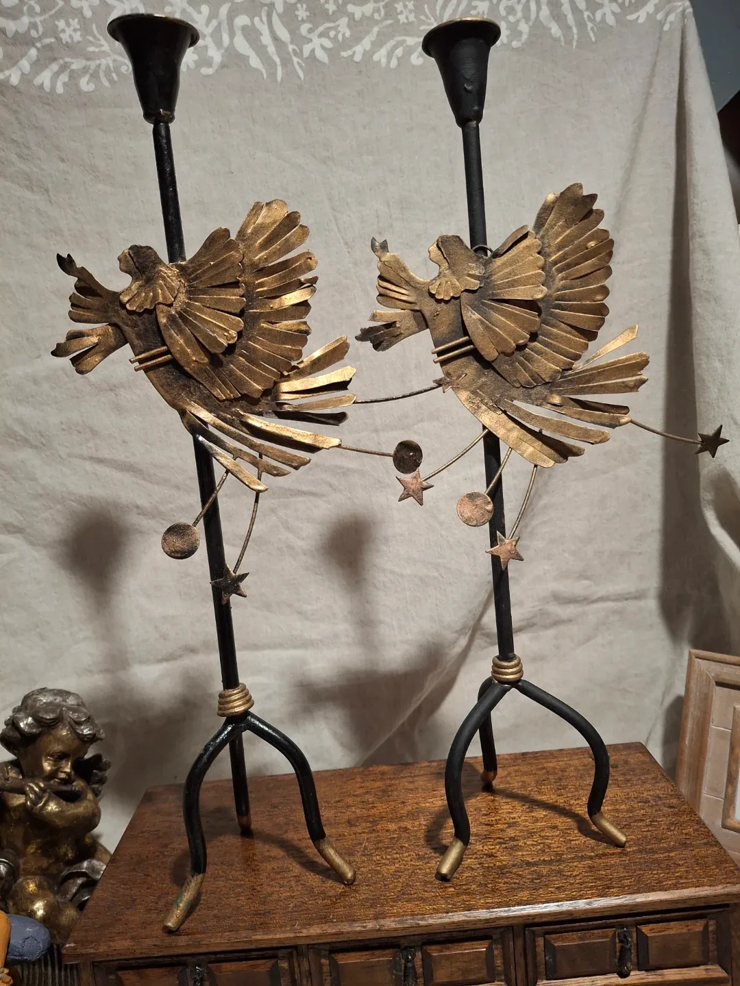 Metal Angel Candlestick Holders (Pair) image indicator(5)