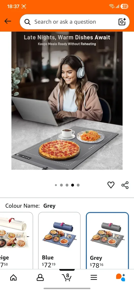 BetschKim Food Warming Mat - Grey image indicator(6)