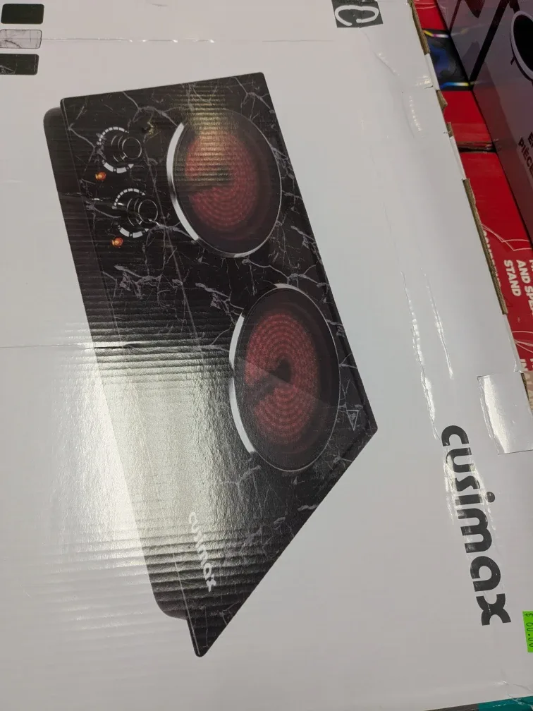 Cusimax Double Burner Hot Plate - Black Marble