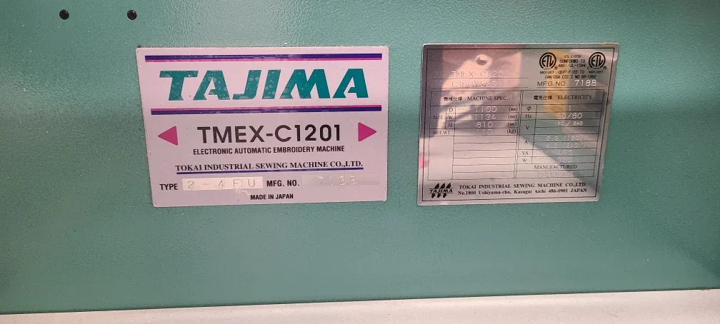 Tajima TMEX-C1201 Embroidery Machine image indicator(3)